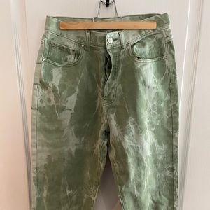 COPY - Green and white verge girl marble mom jeans. New with tags.